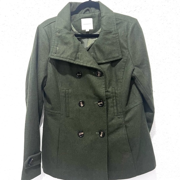 Thread & Supply Double-Breasted Peacoat in olive green large - Picture 3 of 9